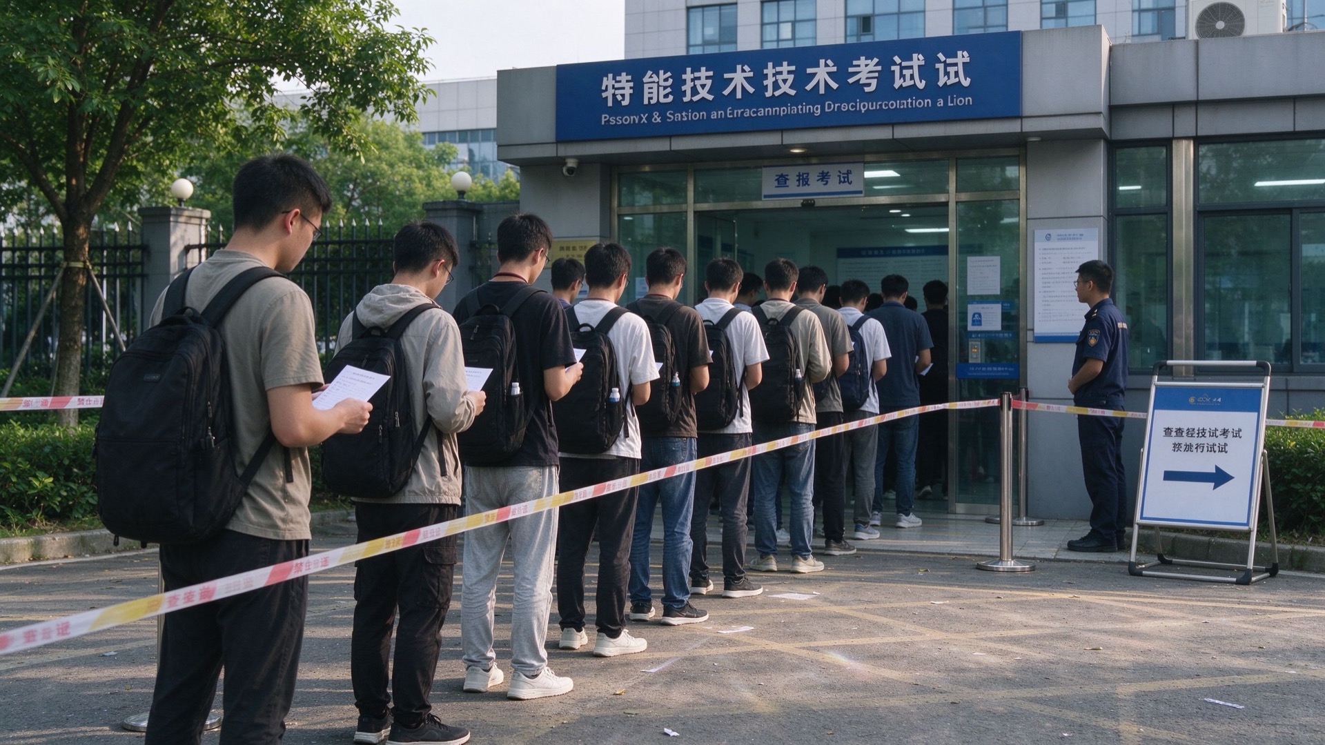 考试考点外排队
